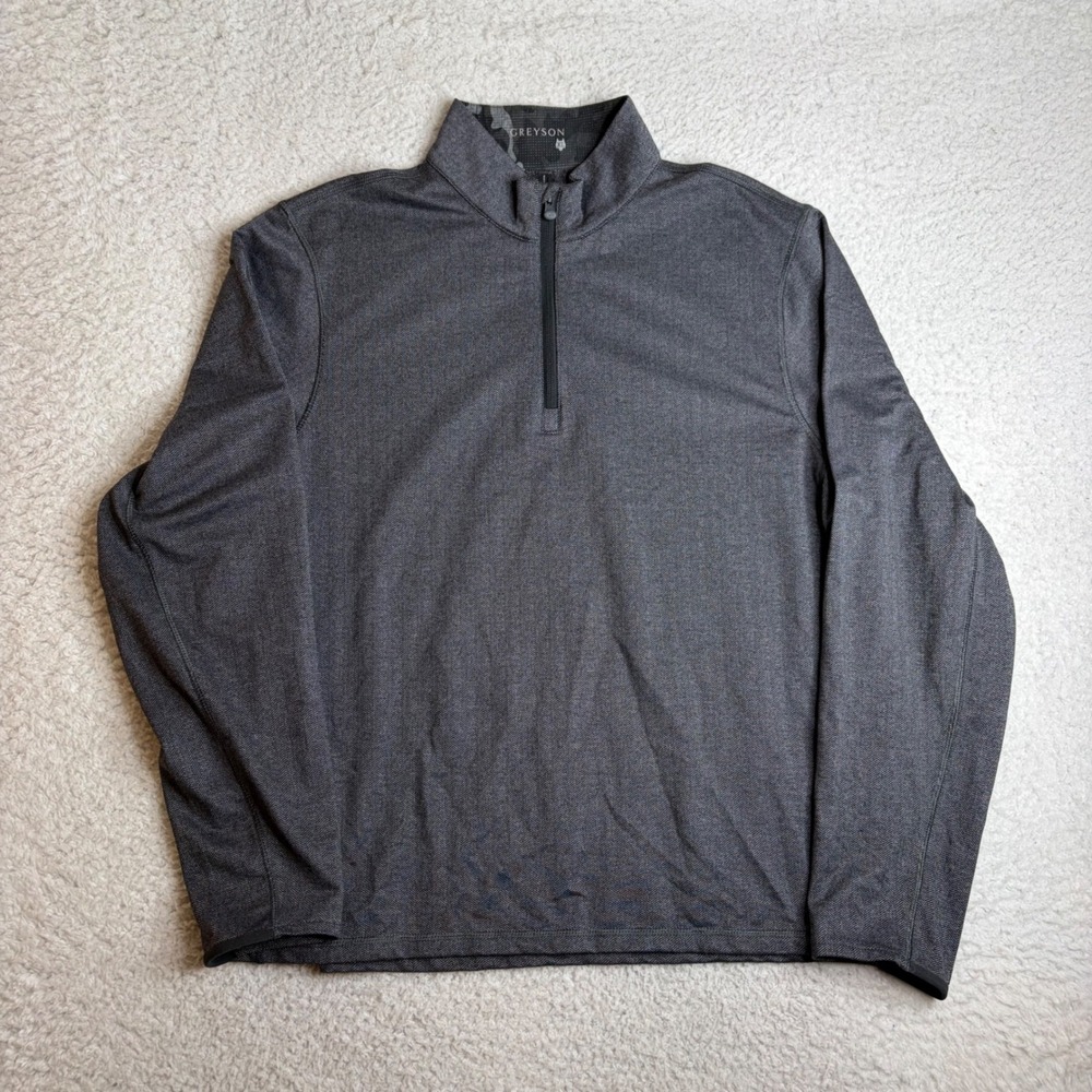 Greyson Mens Tate herringbone performance quarter zip XL Shirt golf stretch